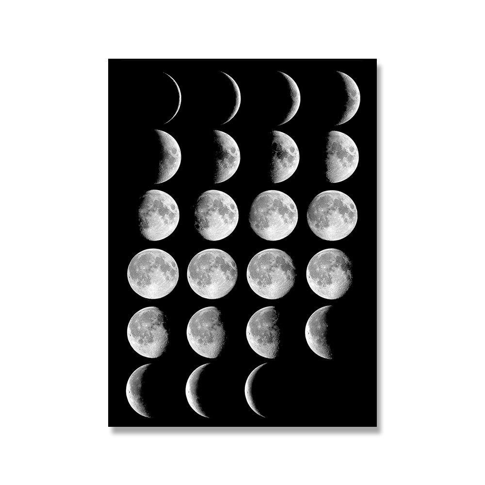 

Луна цитата плакат черно-белый холст настенная живопись печать планеты картина скандинавская картина современное украшение дома живопись 21x30cm No Framed