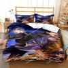 Conjunto de Cama Fashion Anime Jujutsu Gojo-S Impressão 3D Quarto Jovem Dormitório Capa de Edredom Macio e Confortável Vários Tamanhos