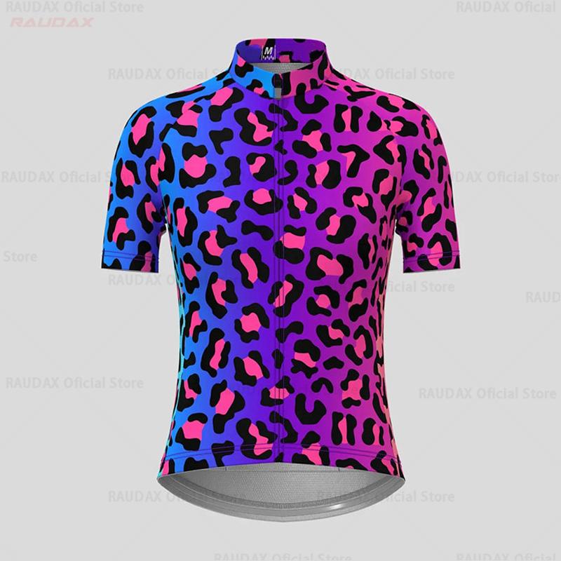 2026 Women Clothing Sets Leopard Print Cycling Jersey Summer Cycling Shorts Woman Clothes Mountain Bike Bicycle Set Sportwear