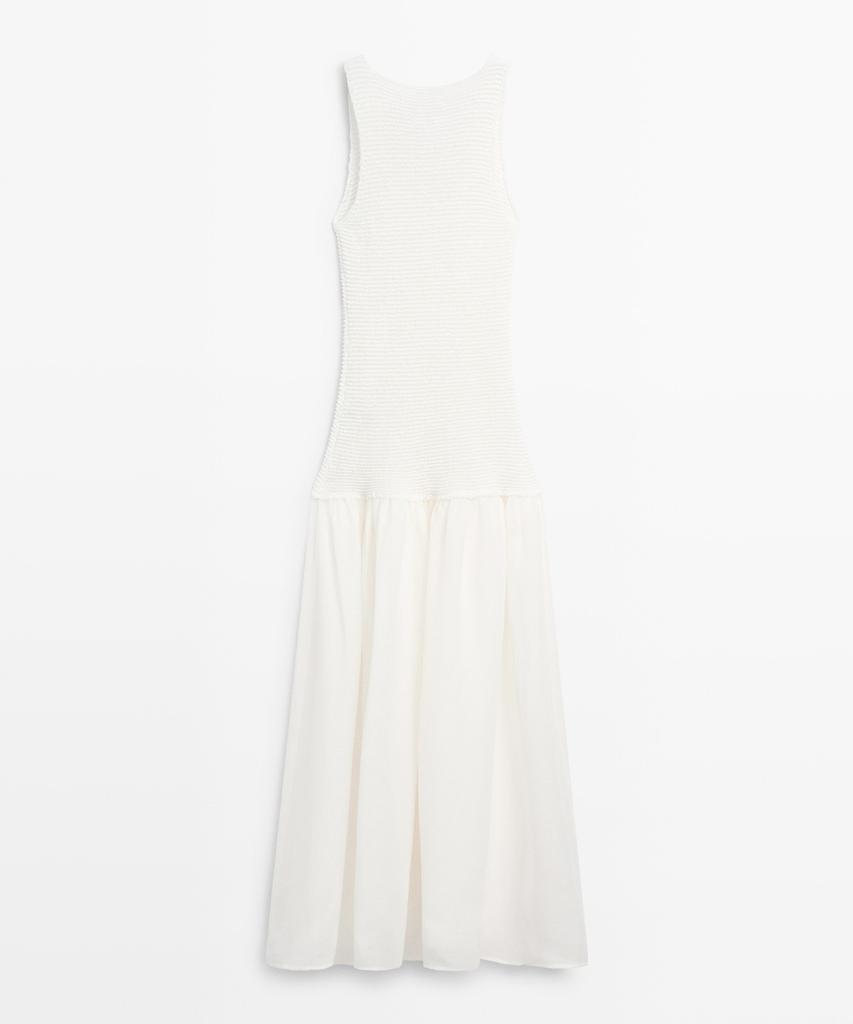 Masimodutti Linen Blend Long Dress