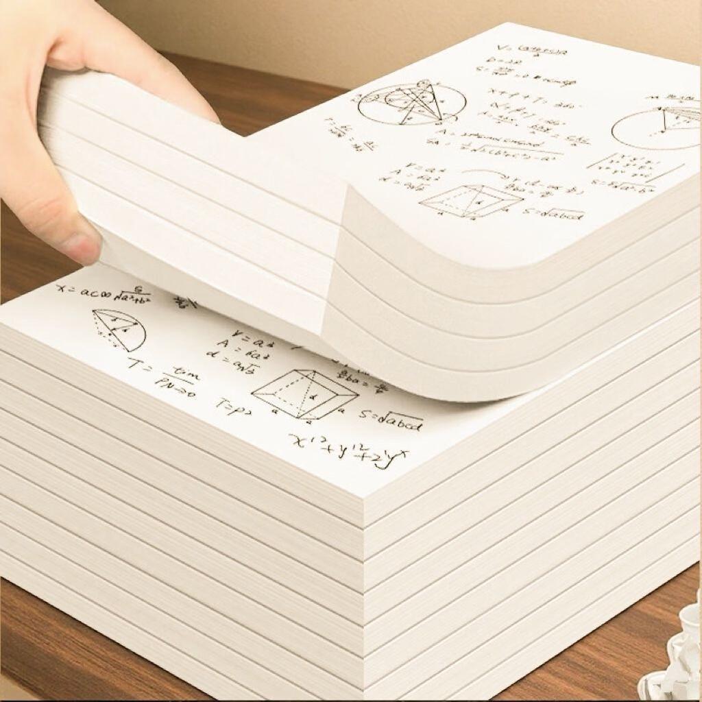 Thickened Original Wood Blank Notebook - High-Quality Loose-Leaf Calculation & Practice Paper