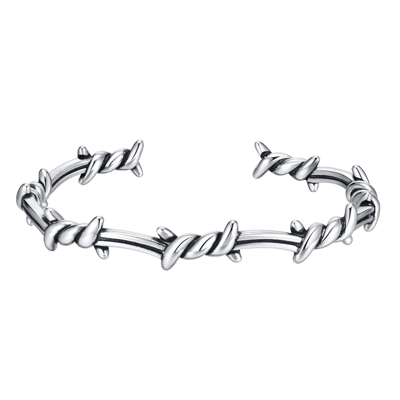 Punk Knot Open Bracelet for Men Boys,Twisted Knot Stainless Steel Screw Cuff Bangle,Trendy Male Jewelry Gift