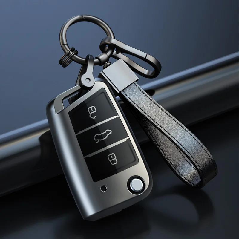 Interior Mouldings Fashion Car Key Case Cover For VW Volkswagen Golf 7 MK7 Tiguan MK2 For Seat Ateca Leon FR 2 Ibiza Skoda Octav
