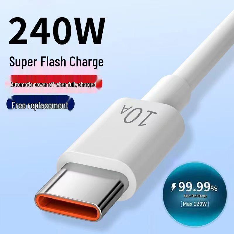 

10A Fast Charging 240W Flash Charge Data Cable for Huawei, Vivo, Xiaomi, Honor, and OP Phones 1-pack - 0.25m Flash Charge
