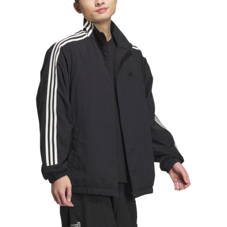 Adidas Retro Soft Comfortable Casual Waterproof Jacket Unisex Jacket Black JI6646