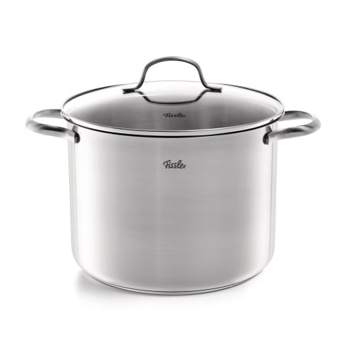 Fissler San Francisco Set C (Drip-Free, Drip-Free, with Glass Lid and Convenient Graduations) for Waterless Cooking and Induction Cooking, Silver, 040