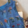 Women's Floral Print Sleeveless Blouse Ruffle Hem Casual Loose Tank Top