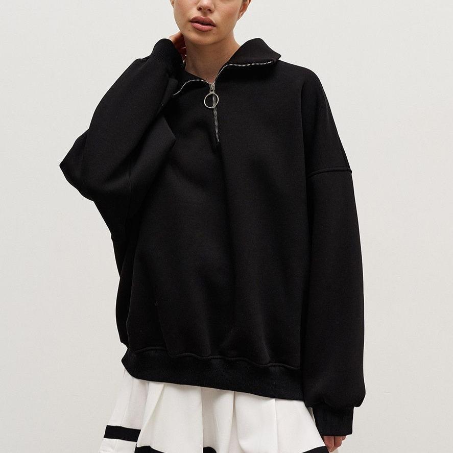 GMXIA Límec Mikina Podzim a Zima Dámský Unisex Styl Móda Streetový Trend Volná Klopa Zip Mikina