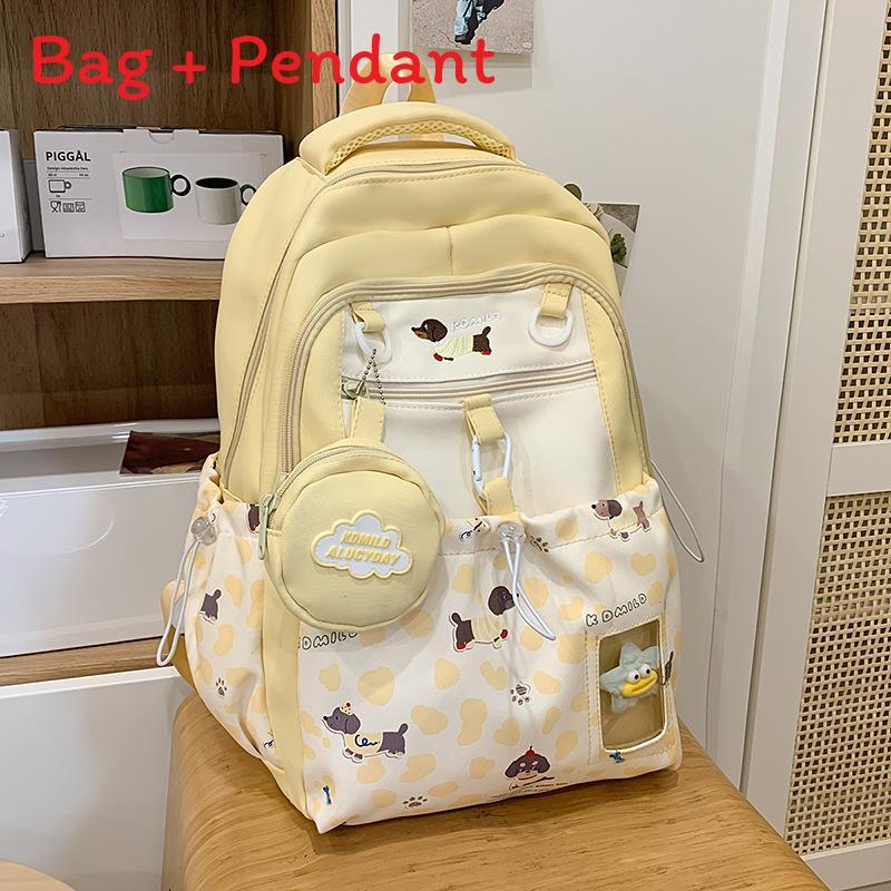 Leopard Print Backpack For Girls With Nylon And Pouch For School Use