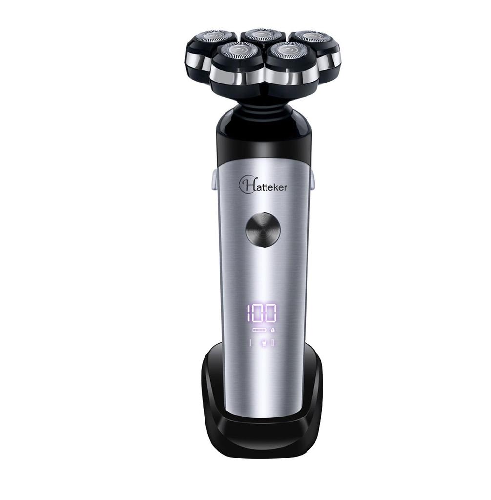 Hatteker Electric Razor for Men Waterproof Rechargeable Foaming Beard Shaver Technology & Easy-Replace Blades 360° Rotating Comfortable Skin Care