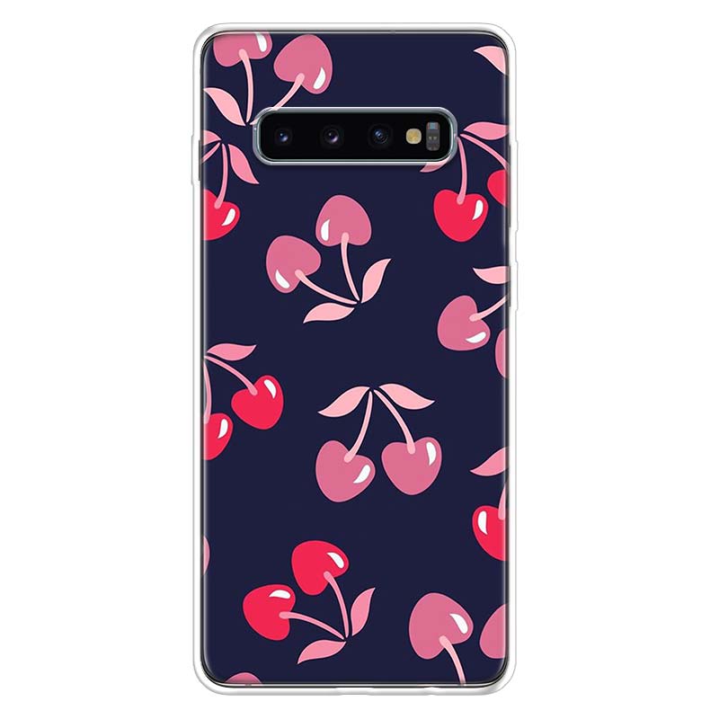 

Food fruit red pomegranate and Cherry Phone Case For Samsung Galaxy S26 S25 Edge S24 S23 Ultra S22 Plus S21 S20 FE Soft TPU Back Samsung S20 FE