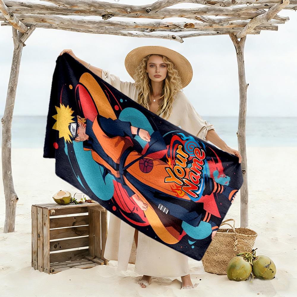 Naruto Character Customize Your Name Beach Towel Super Soft Microfiber Quickdry Fabric Perfect for Traveling Yoga Camping and Swimming