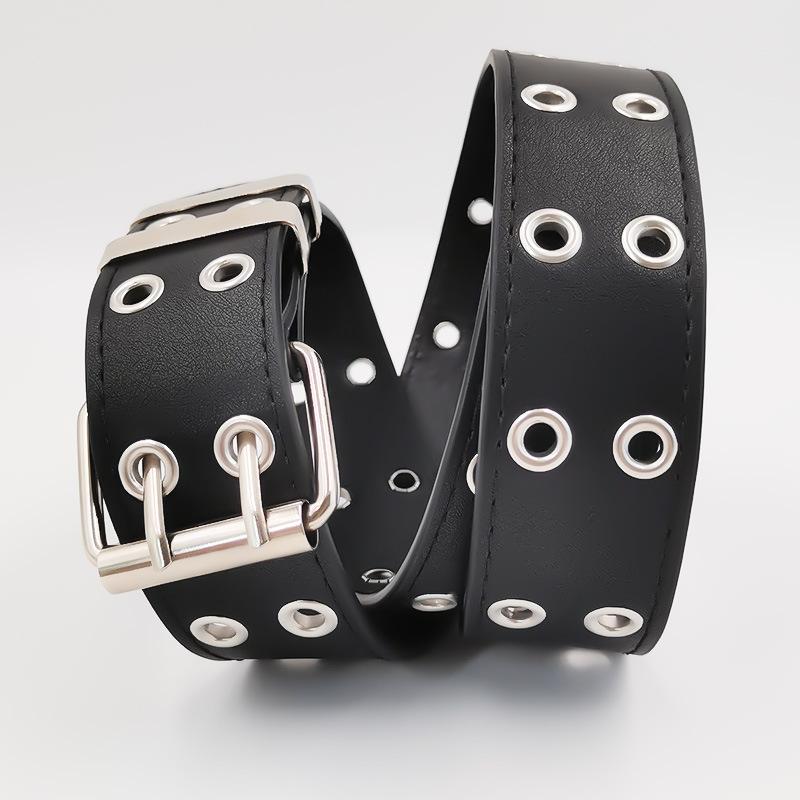 Double Exhaust Eyes Girls Belt European and American Popular Punk Style Jeans Belt Chain Decorative Pu Belt