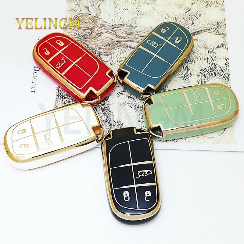 3 5 Buttons Soft Tpu Car Key Case Cover For Jeep Grand Cherokee Dodge Jcuv Dart Journey Chrysler 300C Fiat Remote Fob Keychain