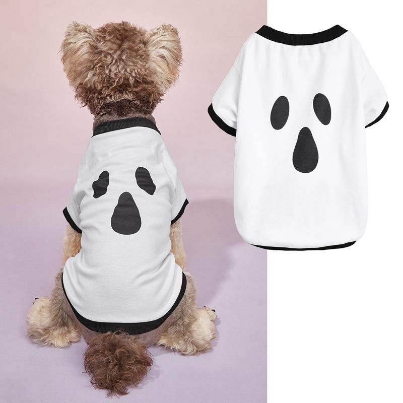 Halloween Pet Clothing Thin Cat Dog Holiday Costume Pumpkin Skull Teddy Funny T-Shirt