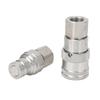 2 szt. Hydrauliczne szybkozłącza z płaskim czołem 3/8 cala NPT Złączki szybkozłączne Złączki z osłonami dla
