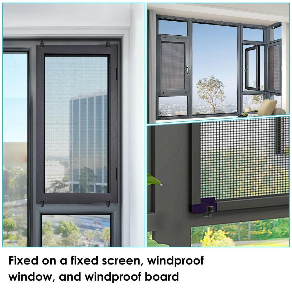 24 Stück mit Schrauben Fliegengitter-Clips Wetterfest Offset-Design Fliegengitter-Clips Universelles Fensterbefestigungs-Kit