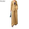 Women Long Sleeve Thin Blazer and Pants Casual Two Piece Suit Sets