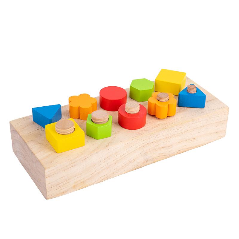 Montessori Wooden Post-Screwing Toy: Enhance Child's Hand-Eye Coordination & Parent-Child Interaction