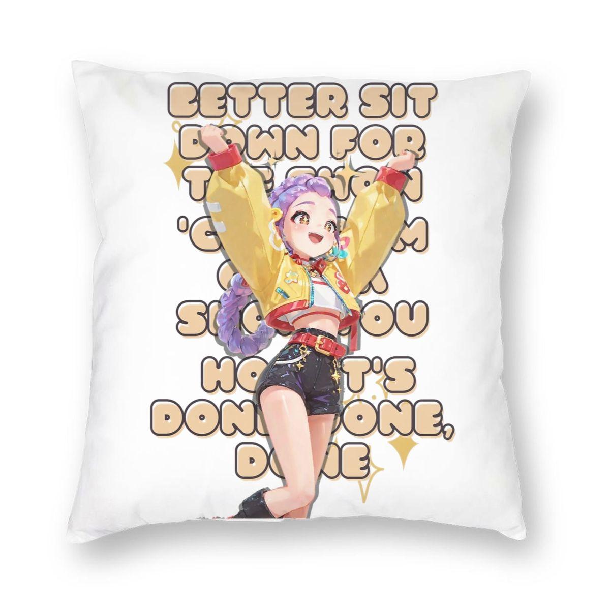 

Rumi Kpop Demon Hunters Pillowcase Double-Sided Printing Polyester Cushion Cover Decor Throw Pillow Case Cover Home double sided printing:45x45cm 18x18in