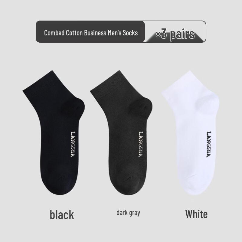 LangSha Men s Anti-Odor Breathable Crew Socks (3-Pair Pack)