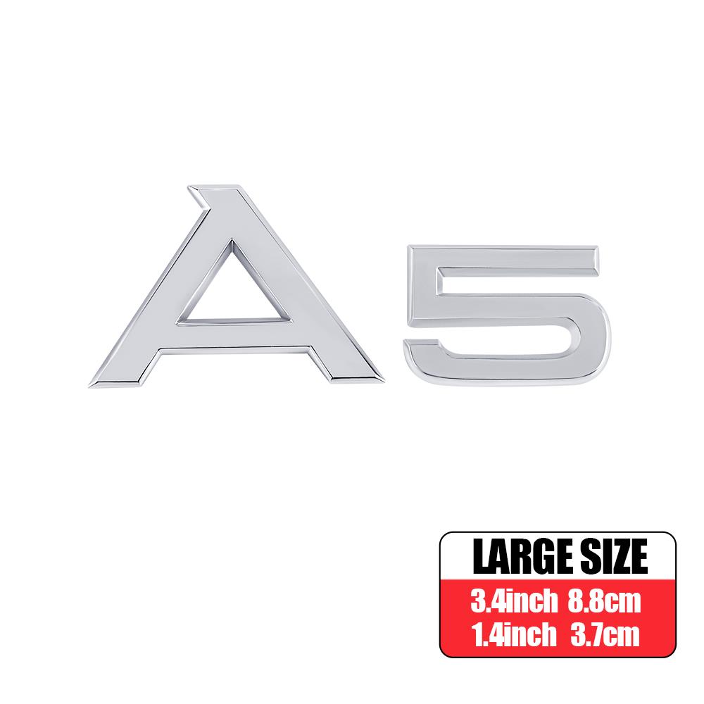 Black/Silver Letters Numbers A3 A4 A5 A6 A7 A8 Emblem for I8 Car Trunk Fender Nameplate Logo Sticker Auto Styling Accessories O9s4