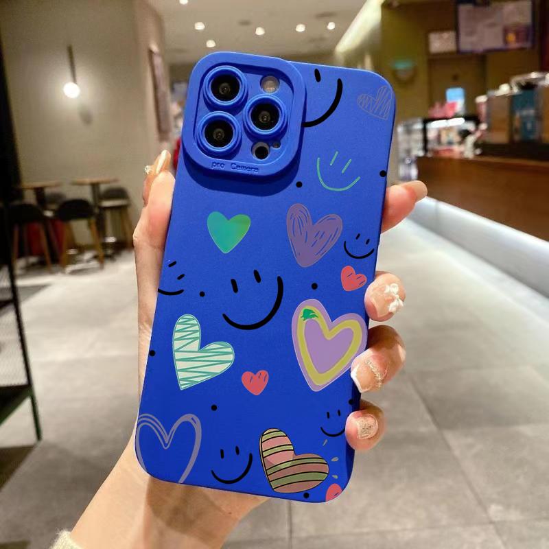 Love Happy Face Smile Protective Phone Case For Samsung Galaxy S25 Ultra S24 FE S23 S21 S22 Plus A55 A535 A35 A15 A56 A36 A16 5G