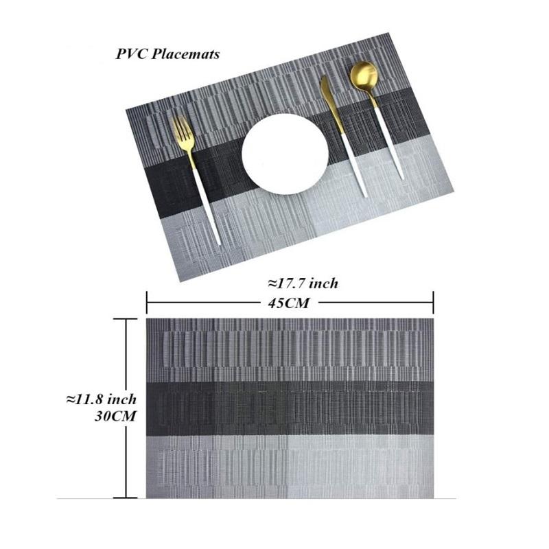 1/6/10pcs Gift PVC Table Mats Woven Vinyl Plastic Placemats for Dining Table, Non-Slip Stain Resistant Kitchen Table Placemats
