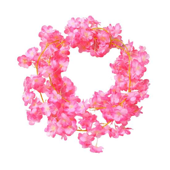 Inch Cherry Blossom Flowers Garland Cherry Flower Artificial Pink Garland Faux Silk Hanging Vines темно-розовый