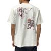 Japanisches Discharge-Print auf strukturiertem Slub Fujin und Raijin 3L [Edo Ten] T-Shirt, 6,8 oz, Muster, Stoff, Herren, Farben, Weiß, (XXL)