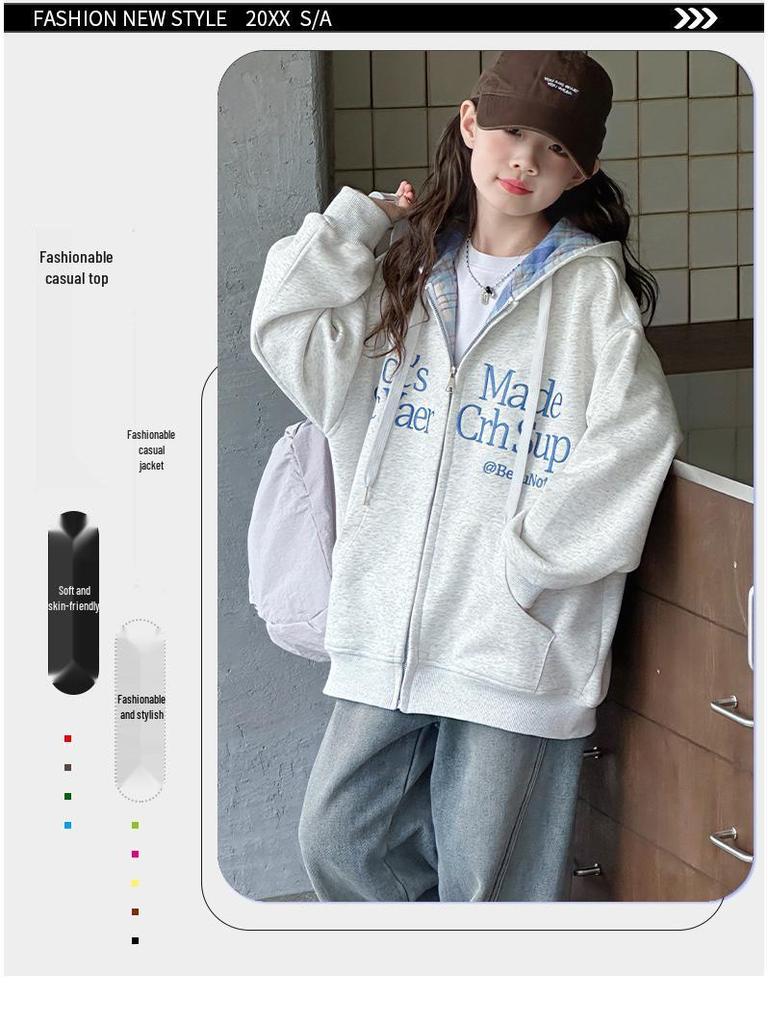 2025 Mädchen Frühling/Herbst Koreanisches Lässiges Kapuzensweatshirt