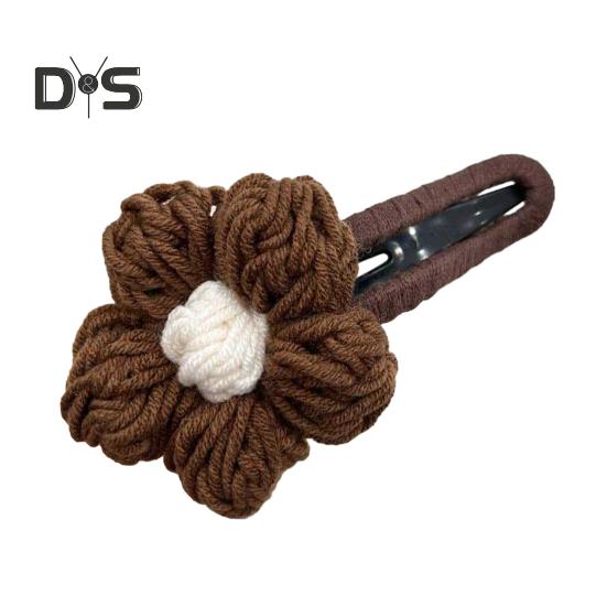 

Женская заколка для волос, ручная вязка, декоративная заколка для волос с мягкой пряжей, многоцелевая заколка для волос, аксессуары для волос темный кофе