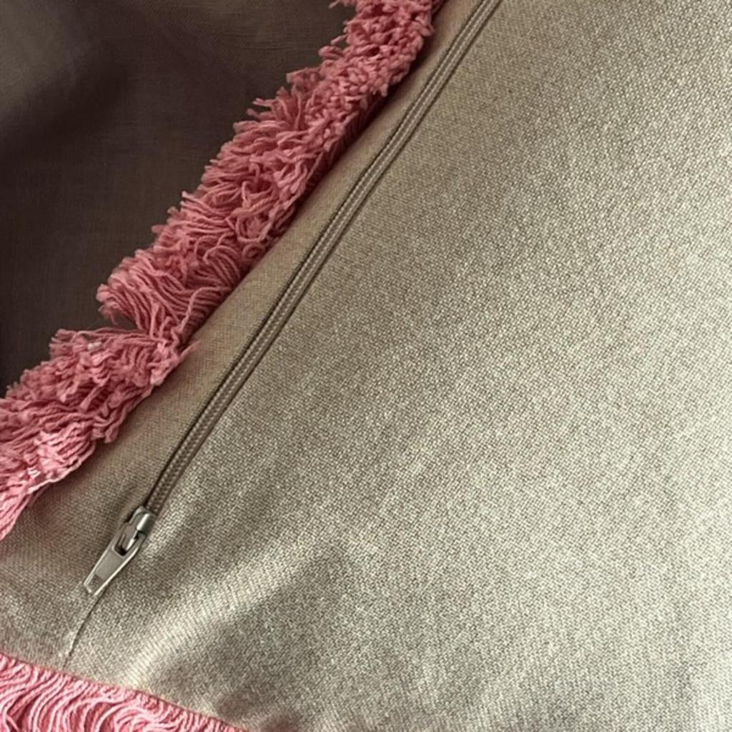 Vivienne Cushion 30x50cm Flower Embroidery Rectangular Cushion with Filling (Vivienne) [Fringe Pink] 82100CU-PK