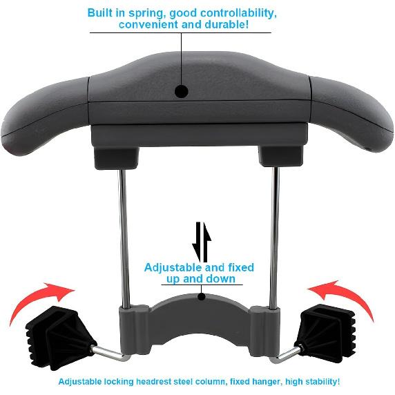 Car Coat Hanger, Multifunctional Retractable Automotive Headrest Back Seat Coat Hanger Hook Organizer Holder For Clothes Coat Suit Jacket Shirts,
