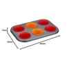 PEARL METAL Bakemaid Silicone Muffin Pan, 6 Cavities, with Silicone Cups, D-6588