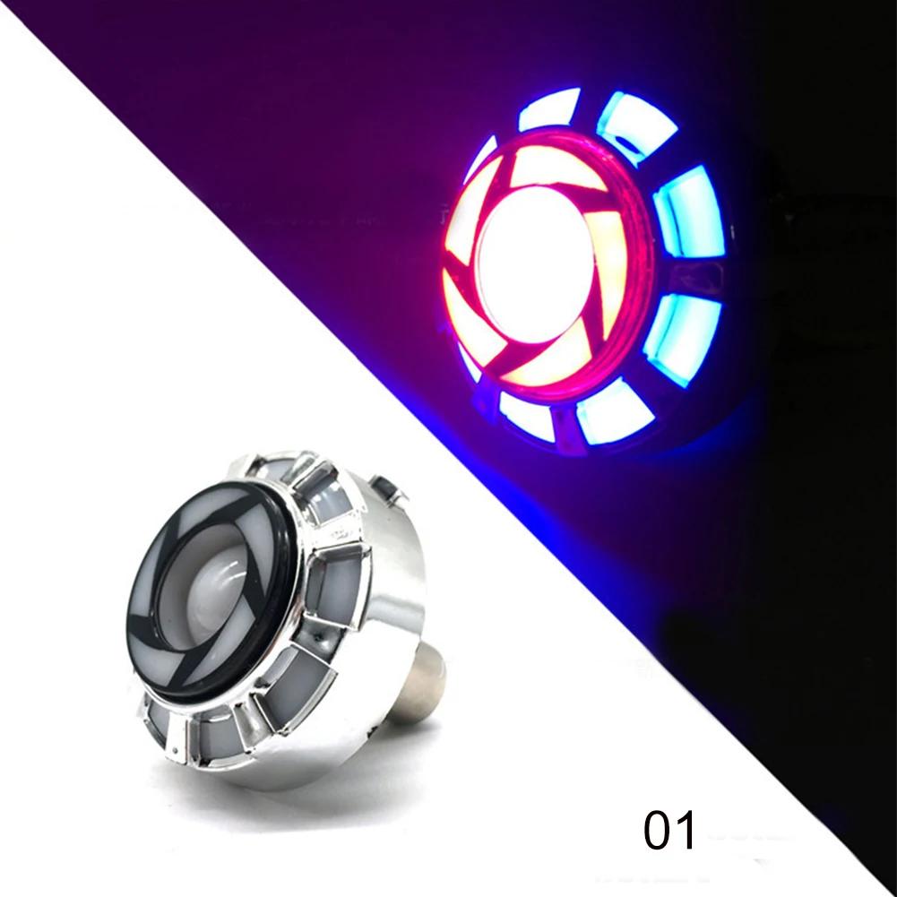 Motorcycle LED Strobe Flash Light 12V Universal Light LED Motorbike Brake Rear Lamp Taillight Two Ring Colorful Decorative Lamps