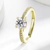 925 Sterling Silver Four Prong Eight Hearts Eight Arrows Dew Ring Classic Brilliant Advanced Sense Engagement Band for Women Jewelry