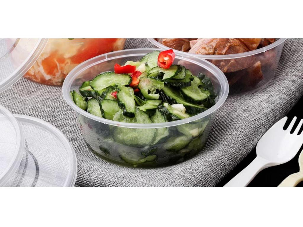 Disposable Transparent Food-Grade Round Takeaway Box for Salad, Bento, or Rice - High Temperature Resistant