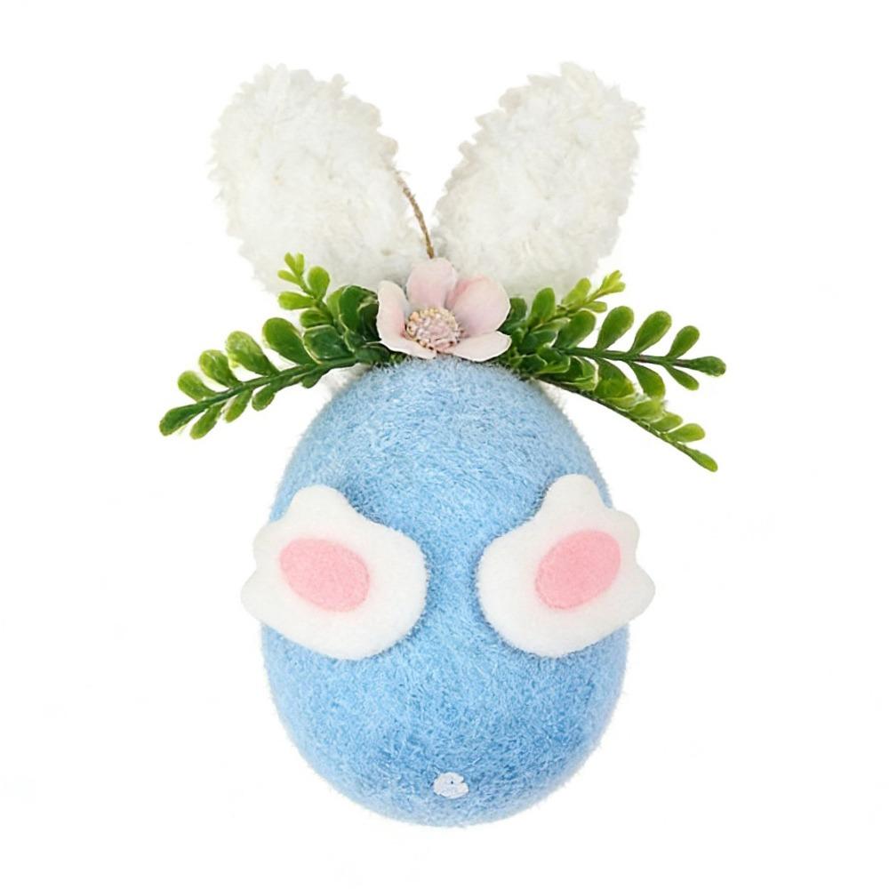 Cartoon Bunny Easter Eggs Hanging Decorations Flocking Photo Props Drop Ornament Scenery Landscaping Multicolor Hanging Pendant