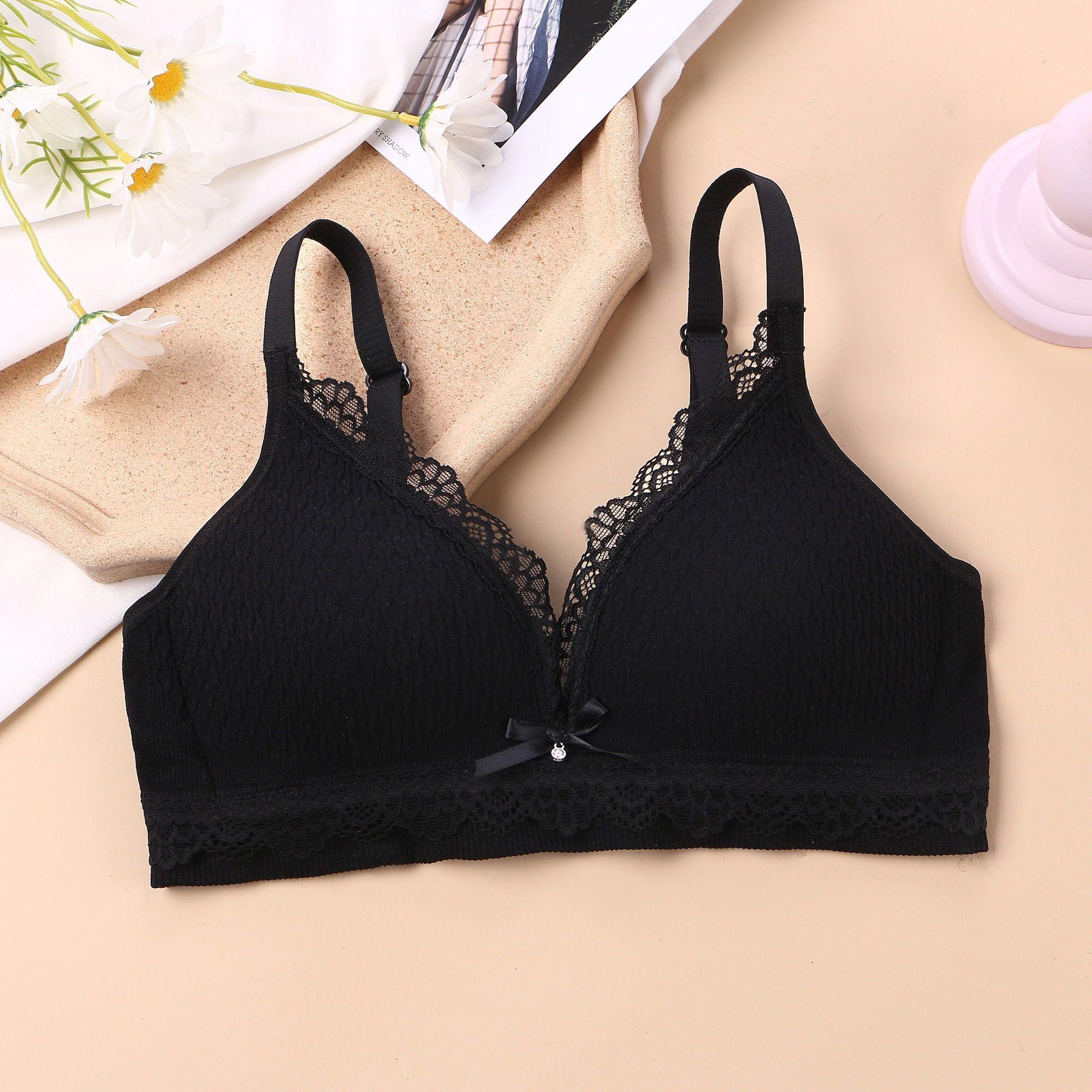 

Korean Style Teenage Girl Bra Wire-Free Thin Breathable Push-Up Women s Underwear 32/70 чорний