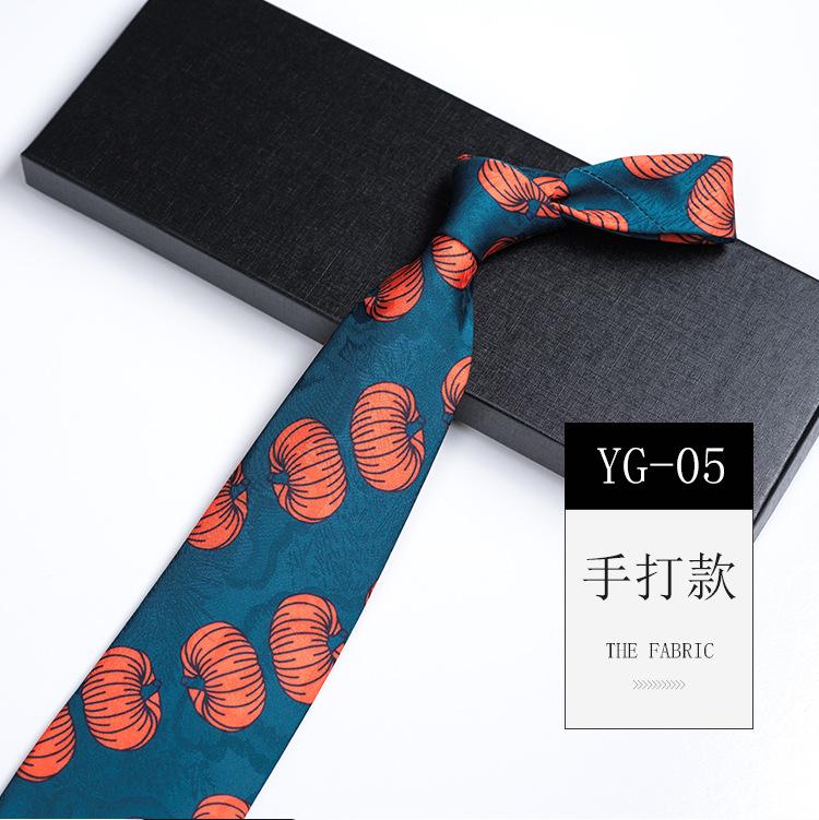 Pattern Printed Tie Men'S 9Cm Wide Personalized Retro Banquet Hosting Suit Large Flower Polyester Hand Tie