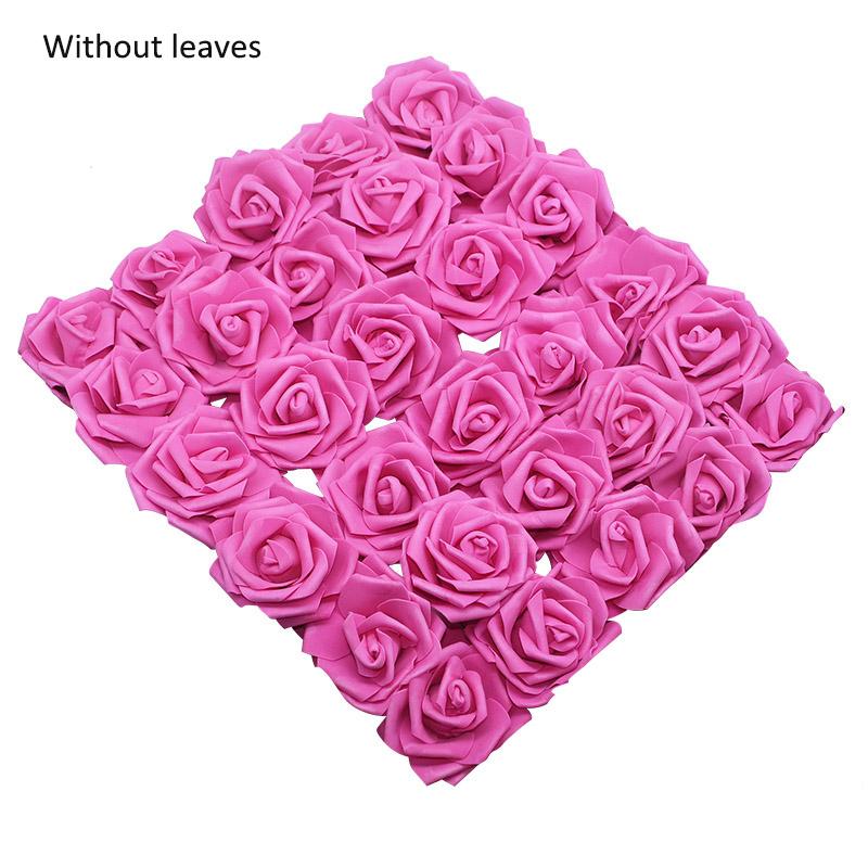 25Heads 8CM Artificial PE Foam Rose Flowers Bride Bouquet Flower For Wedding Party Decorative Scrapbooking DIY Flower