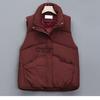 Three-button Down Cotton Vest Women's Coat Autumn and Winter New Stand-up Collar Cotton Vest Loose Top