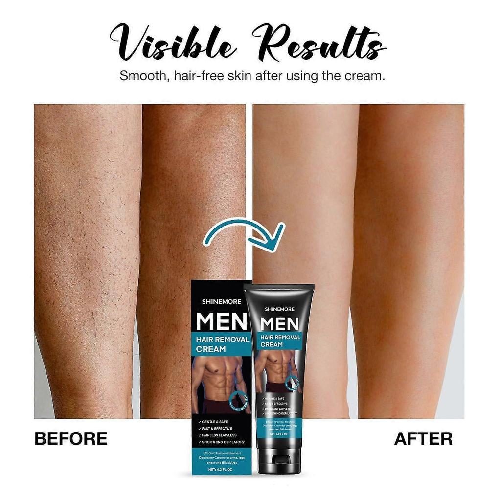 Intimate Hair Removal Cream for Men: Effective Painless Flawless Soothing Depilatory Cream for Arms Legs Chest and Pubic Area - Suitable for All Skin