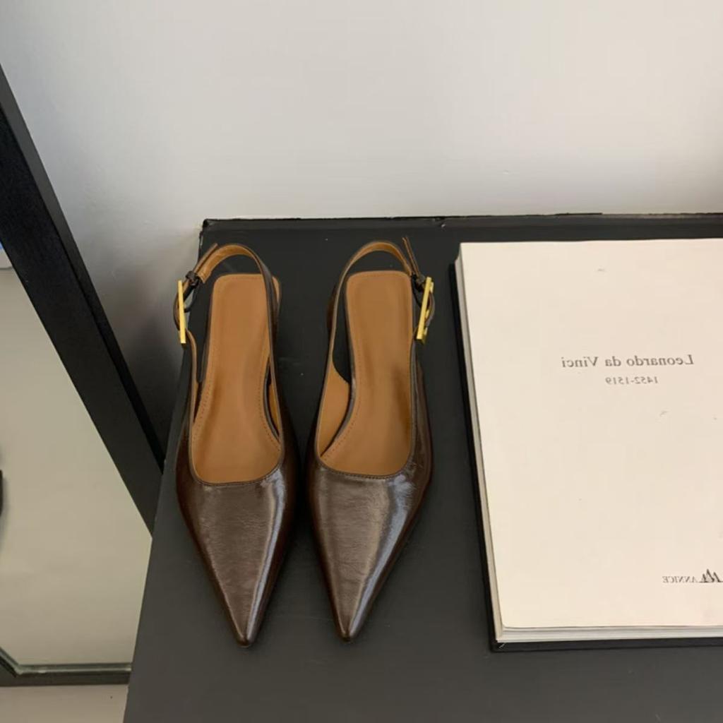 Fashion Summer Pointed Toe Women Sandals Fashion Singbacks Mules Shoes Ladies Elegant Low Heel Stripper Party Sandalias 2025