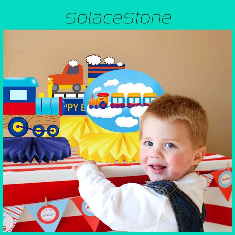 Birthday Train Kids Theme Honeycomb Ball Prop For Party Venue Decoration Table