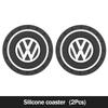 For Volkswagen VW 2Pcs Car Coasters Carbon Fiber Cup Holder Mat For VW Golf Passat b6 Jetta Car Interior Accessories Decorative Coasters keychain