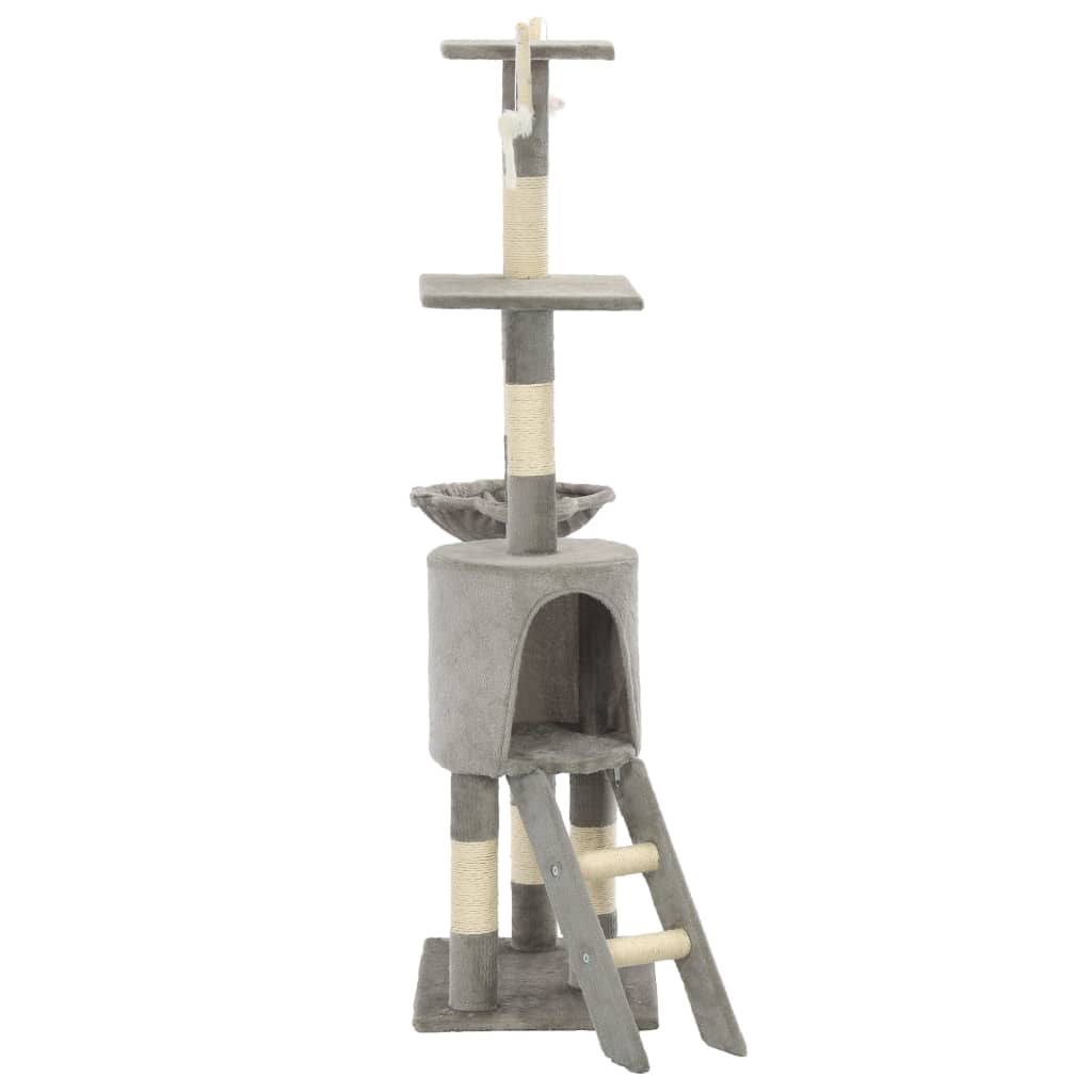 Cat Scratching Post with Sisal Columns 138 cm Grey