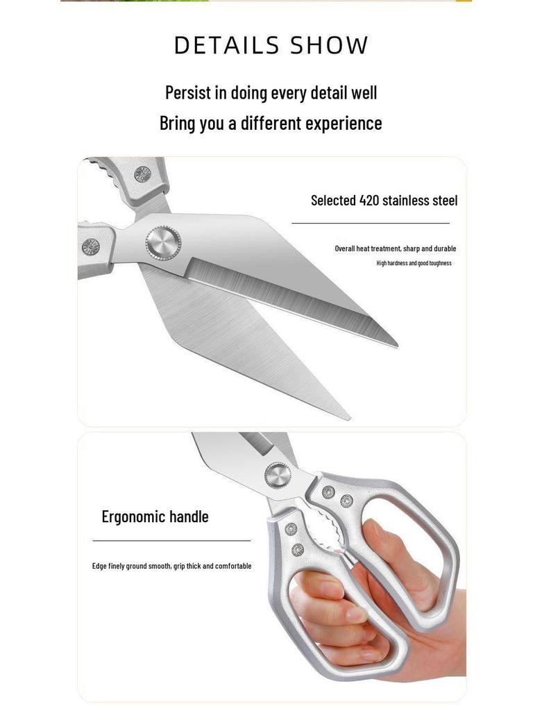 Multi-Functional Stainless Steel Bone Cutting Scissors for Kitchen