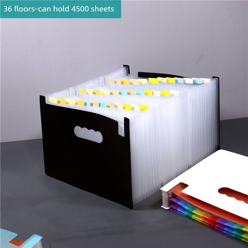 Large Capacity File Holder A4 Multi-Layer Folder Insert Buggy Bag File Storage Category Folder Student Test Paper Clip